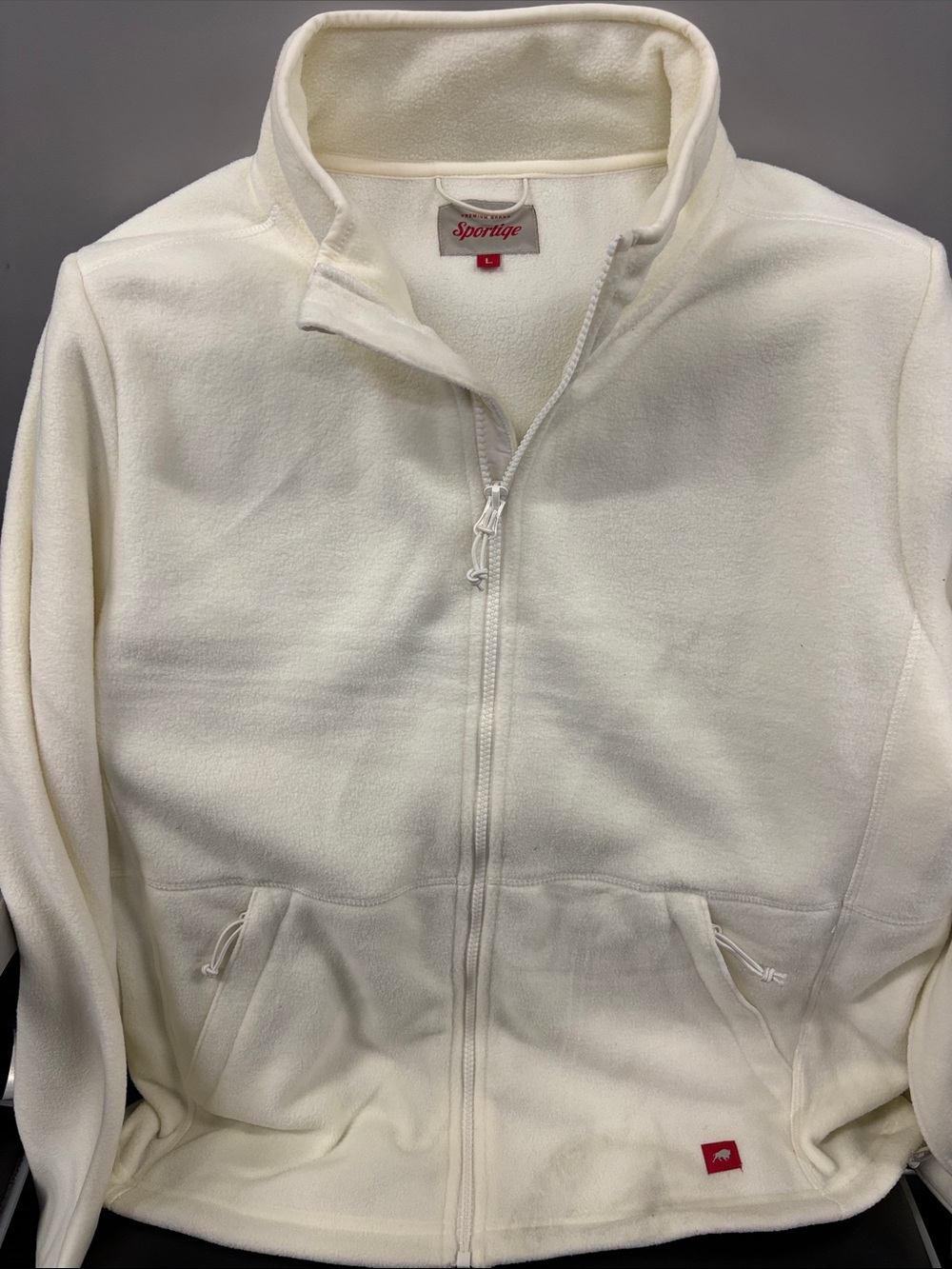 Sportiqe Women's Cream Full-Zip Fleece Jacket